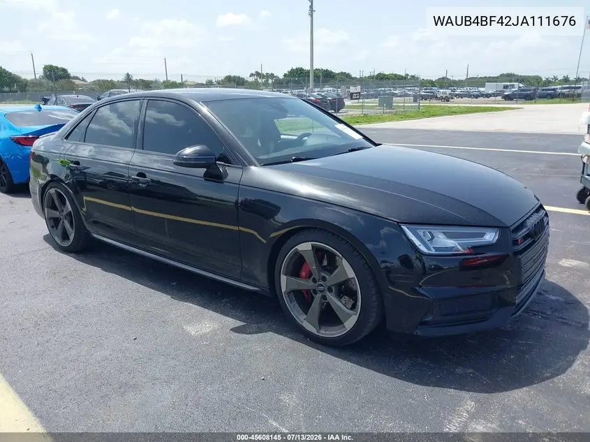 2018 Audi S4 3.0T Premium Plus VIN: WAUB4BF42JA111676 Lot: 45608145