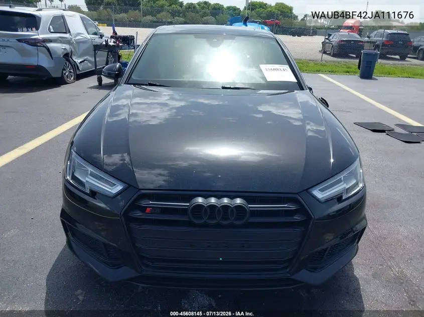 2018 Audi S4 3.0T Premium Plus VIN: WAUB4BF42JA111676 Lot: 45608145