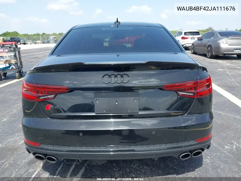 2018 Audi S4 3.0T Premium Plus VIN: WAUB4BF42JA111676 Lot: 45608145