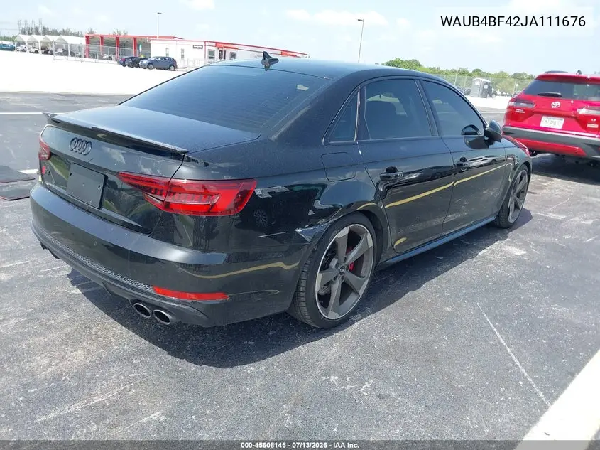 2018 Audi S4 3.0T Premium Plus VIN: WAUB4BF42JA111676 Lot: 45608145