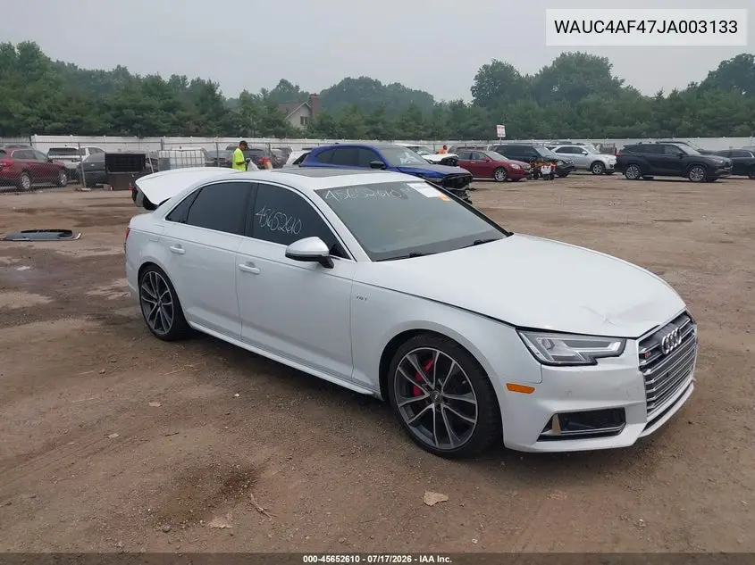 2018 Audi S4 3.0T Premium Plus VIN: WAUC4AF47JA003133 Lot: 45652610