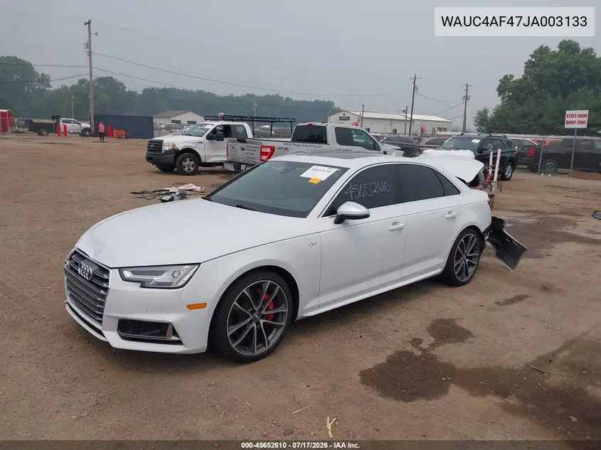 2018 Audi S4 3.0T Premium Plus VIN: WAUC4AF47JA003133 Lot: 45652610