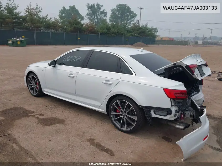 2018 Audi S4 3.0T Premium Plus VIN: WAUC4AF47JA003133 Lot: 45652610