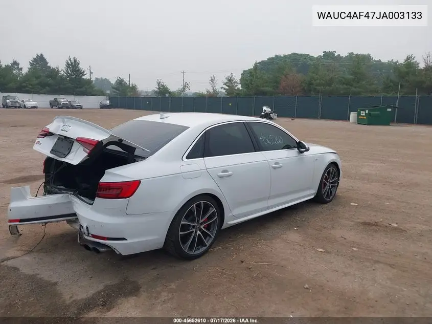 2018 Audi S4 3.0T Premium Plus VIN: WAUC4AF47JA003133 Lot: 45652610