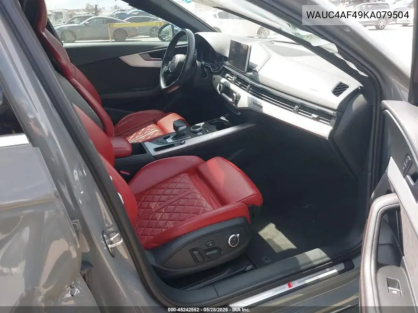 2019 Audi S4 3.0T Premium VIN: WAUC4AF49KA079504 Lot: 45242552
