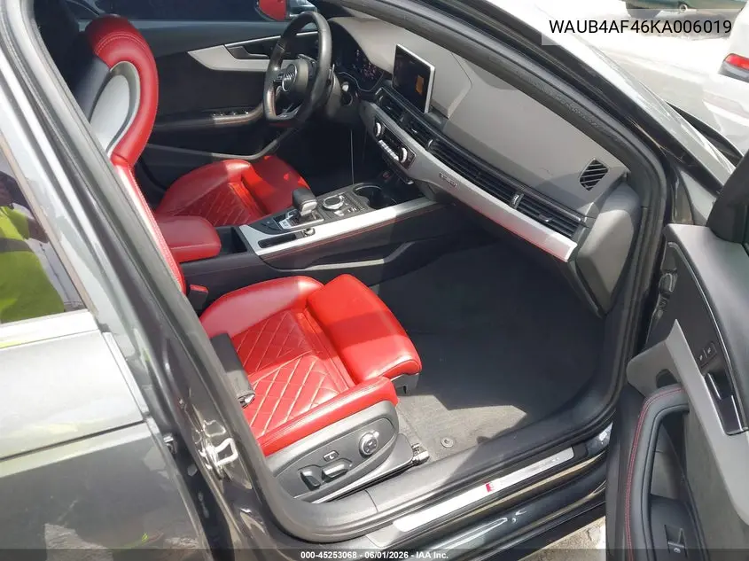 2019 Audi S4 3.0T Premium VIN: WAUB4AF46KA006019 Lot: 45253068