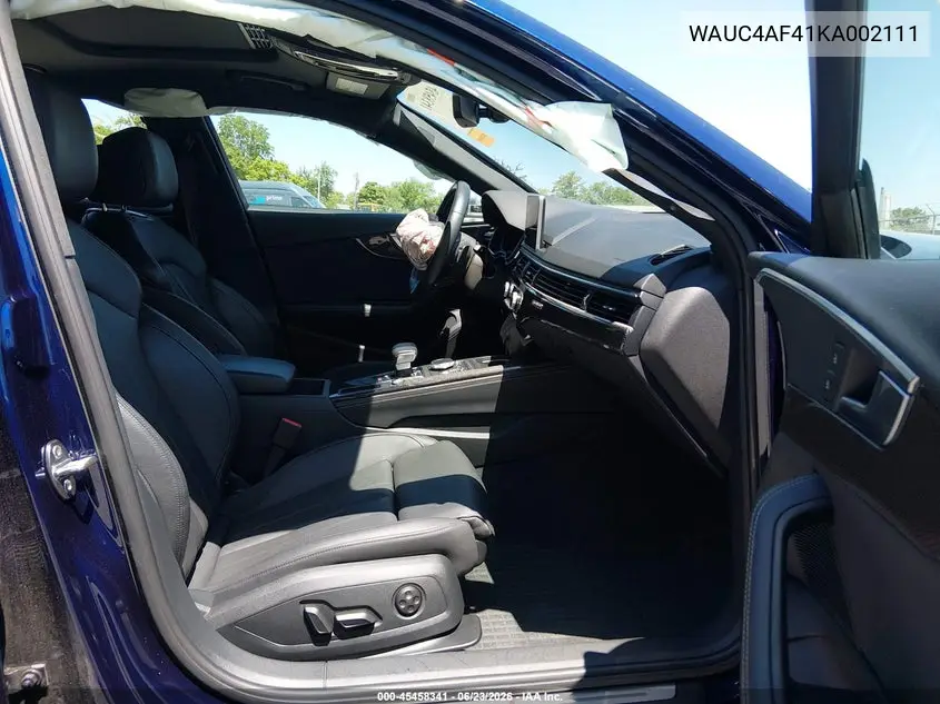 2019 Audi S4 3.0T Premium VIN: WAUC4AF41KA002111 Lot: 45458341