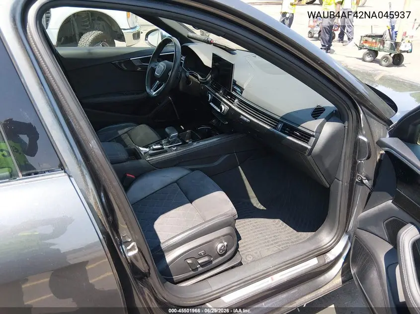 2022 Audi S4 Premium Plus Tfsi Quattro Tiptronic VIN: WAUB4AF42NA045937 Lot: 45501966