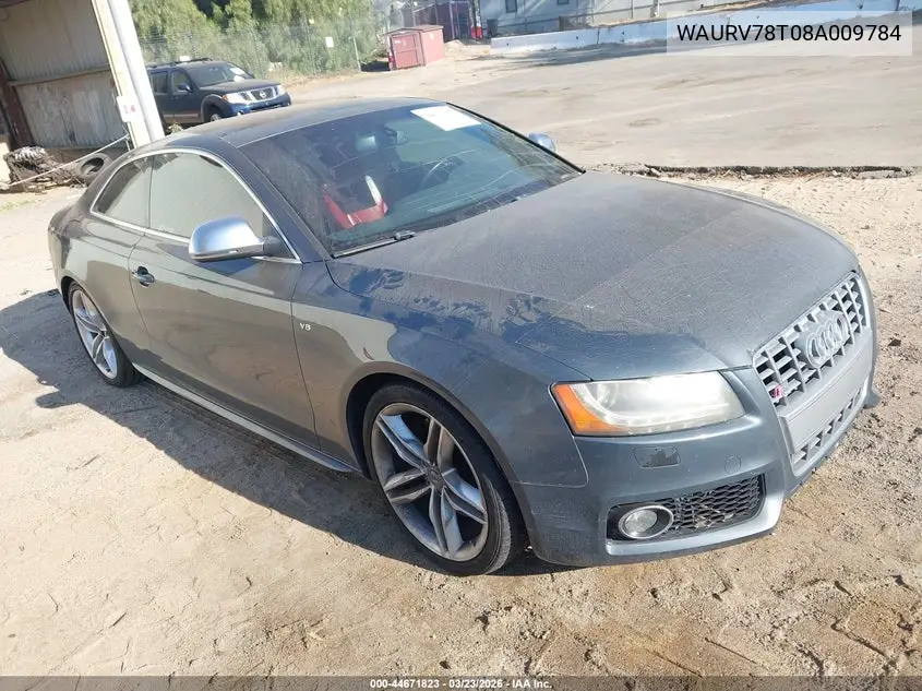 2008 Audi S5 4.2L VIN: WAURV78T08A009784 Lot: 44671823