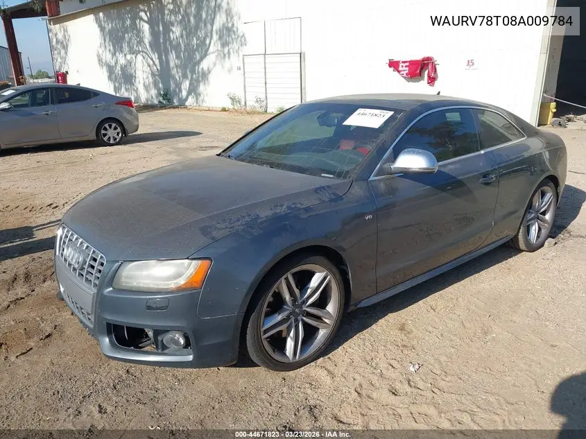 2008 Audi S5 4.2L VIN: WAURV78T08A009784 Lot: 44671823