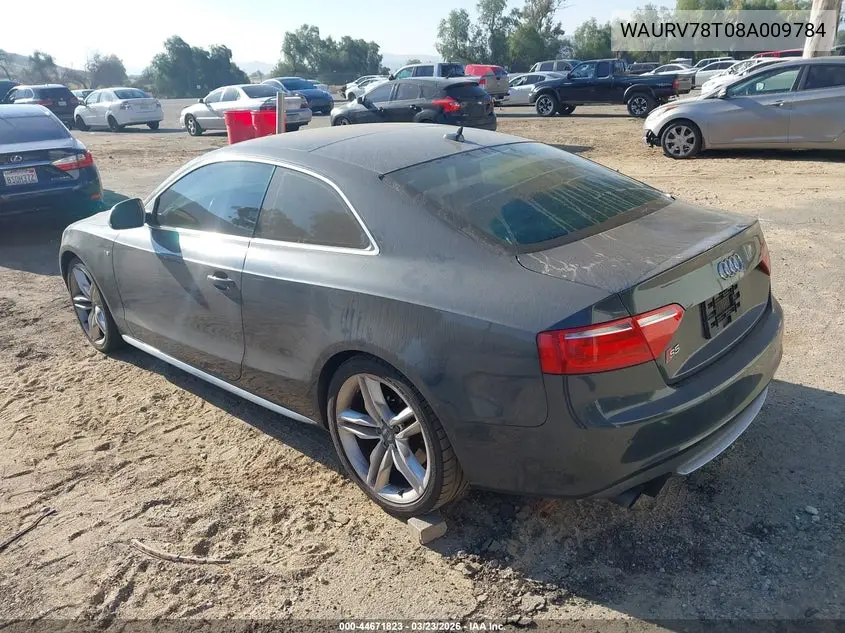 2008 Audi S5 4.2L VIN: WAURV78T08A009784 Lot: 44671823