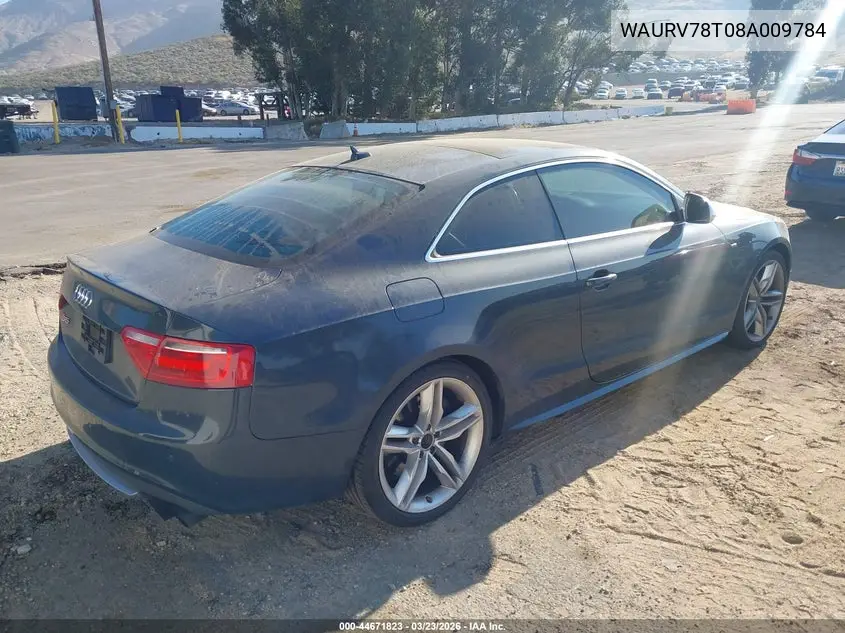 2008 Audi S5 4.2L VIN: WAURV78T08A009784 Lot: 44671823