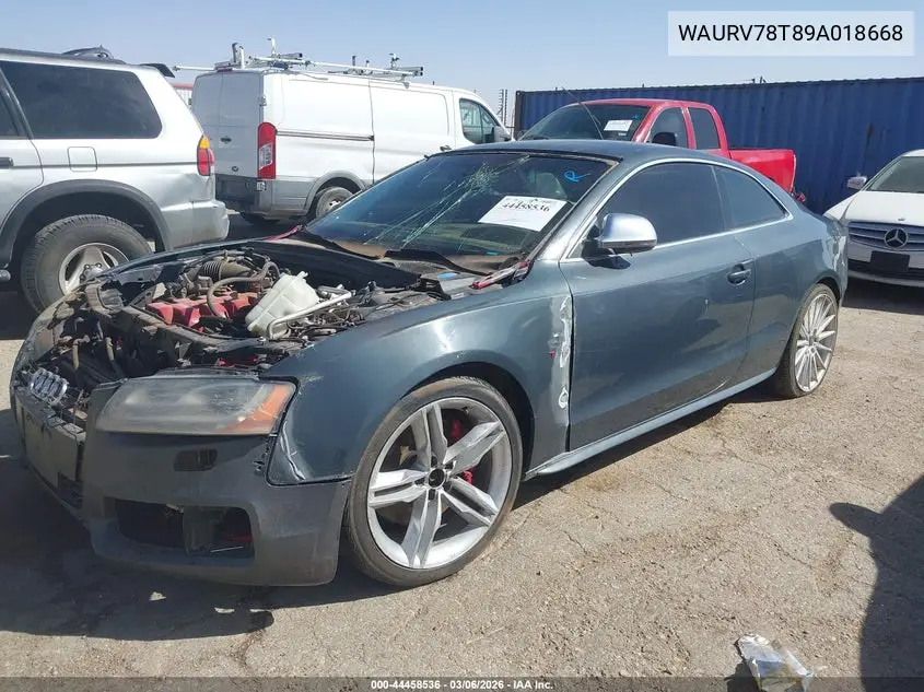 2009 Audi S5 4.2L VIN: WAURV78T89A018668 Lot: 44458536