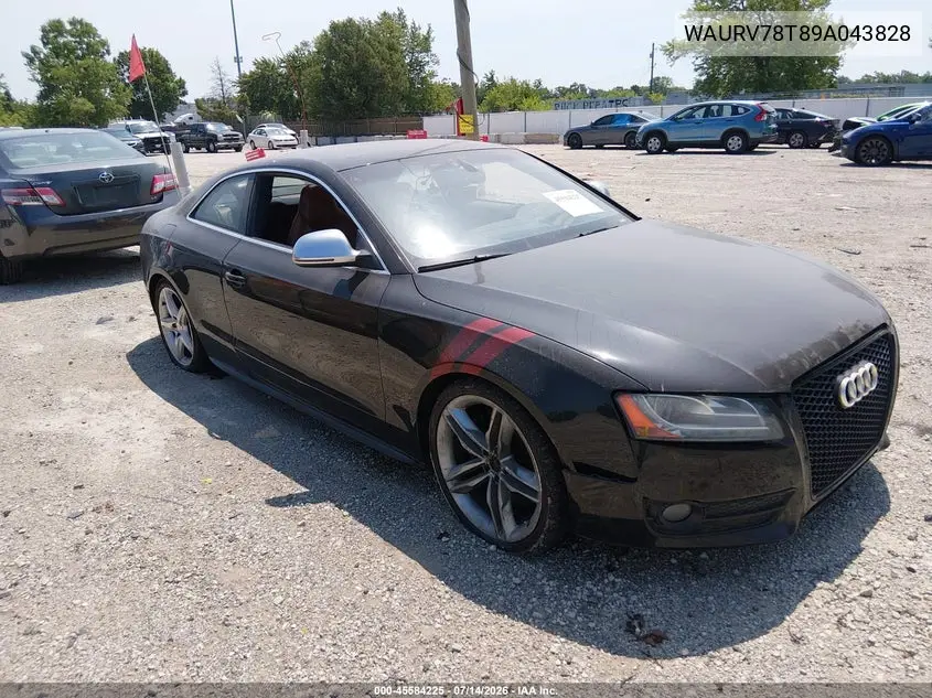 2009 Audi S5 4.2L VIN: WAURV78T89A043828 Lot: 45584225