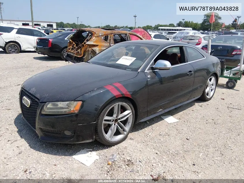 2009 Audi S5 4.2L VIN: WAURV78T89A043828 Lot: 45584225