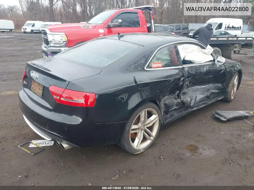 2010 Audi S5 4.2 Premium Plus VIN: WAU3VAFR4AA022800 Lot: 44110840