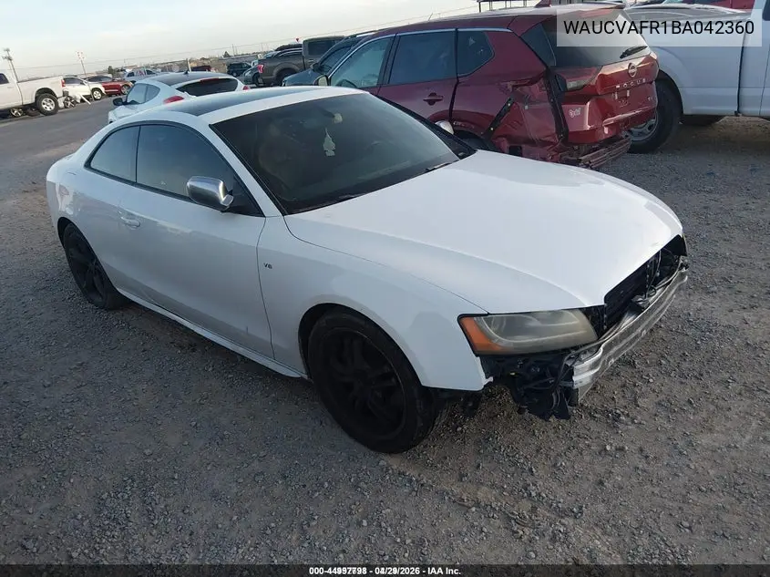 2011 Audi S5 4.2 Premium Plus VIN: WAUCVAFR1BA042360 Lot: 44997798