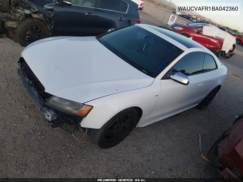2011 Audi S5 4.2 Premium Plus VIN: WAUCVAFR1BA042360 Lot: 44997798