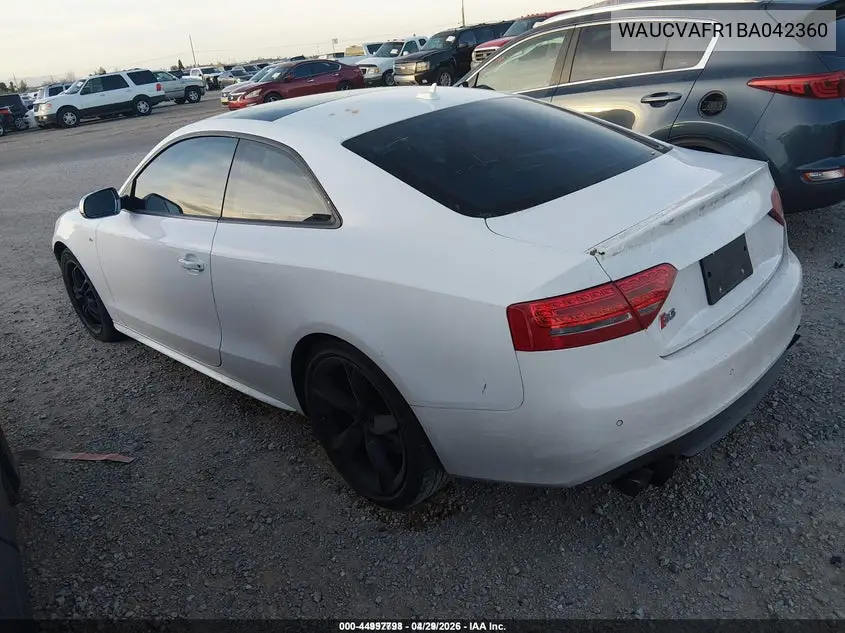 2011 Audi S5 4.2 Premium Plus VIN: WAUCVAFR1BA042360 Lot: 44997798