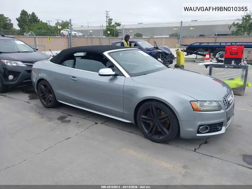 2011 Audi S5 3.0 Premium Plus VIN: WAUVGAFH9BN010355 Lot: 45103912
