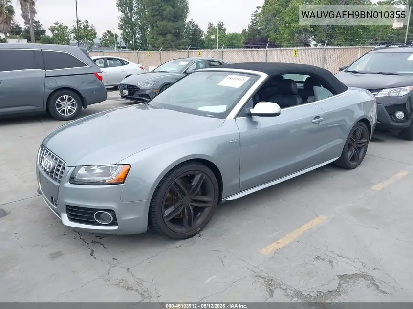 2011 Audi S5 3.0 Premium Plus VIN: WAUVGAFH9BN010355 Lot: 45103912