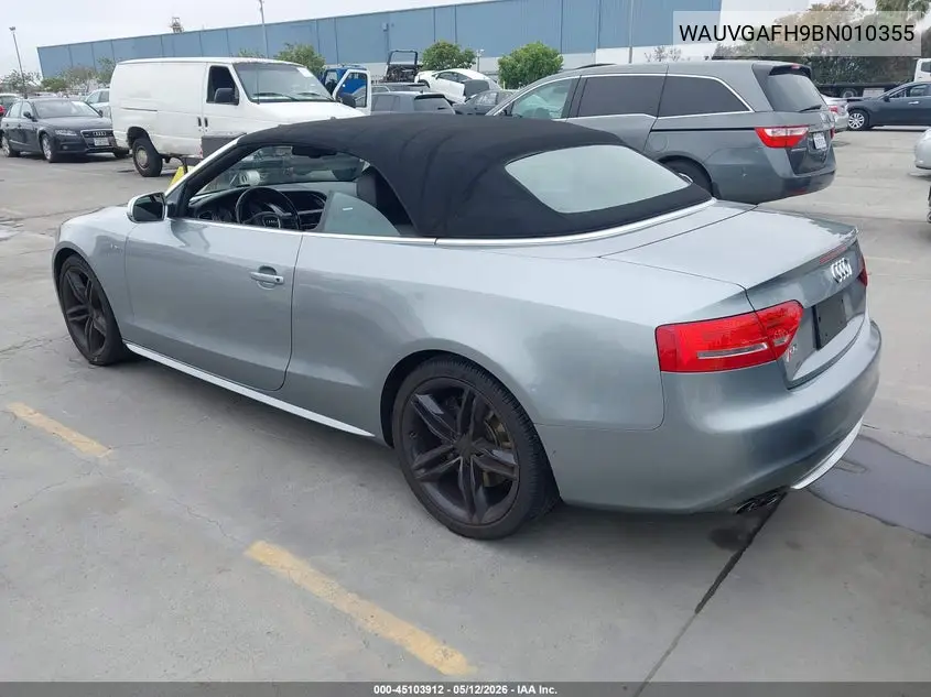 2011 Audi S5 3.0 Premium Plus VIN: WAUVGAFH9BN010355 Lot: 45103912