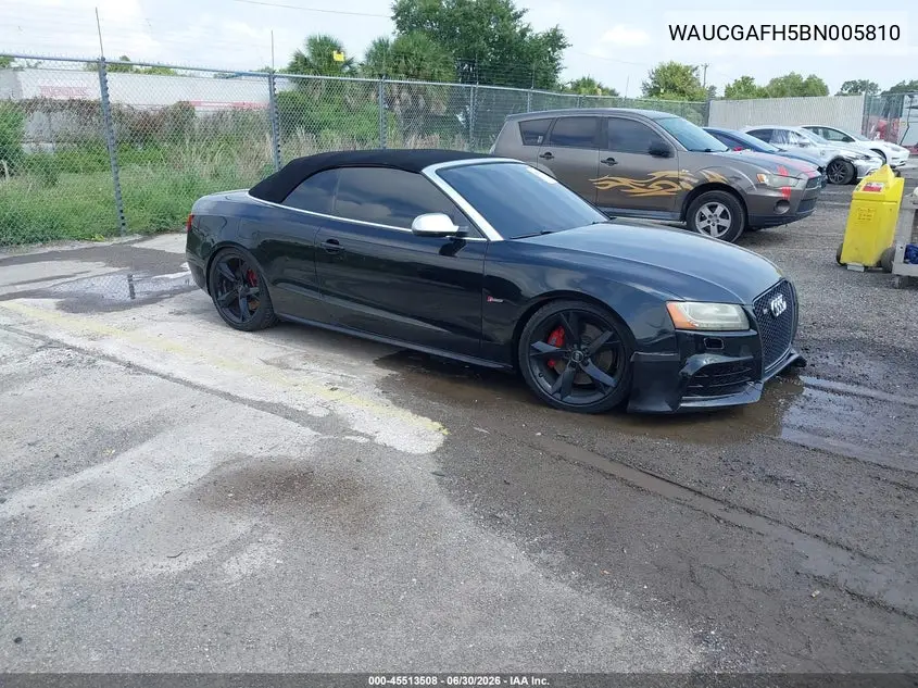 2011 Audi S5 3.0 Premium Plus VIN: WAUCGAFH5BN005810 Lot: 45513508