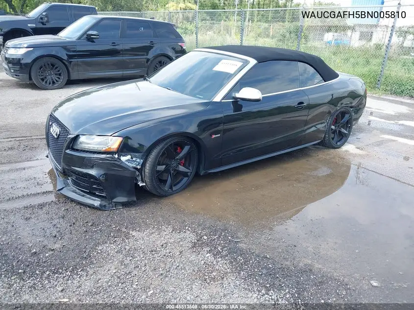 2011 Audi S5 3.0 Premium Plus VIN: WAUCGAFH5BN005810 Lot: 45513508