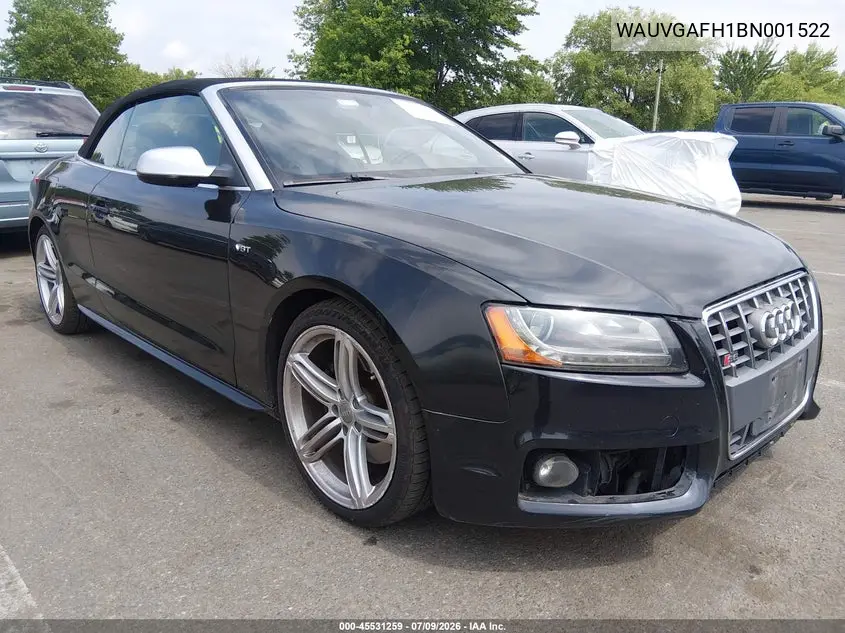 2011 Audi S5 3.0 Premium Plus VIN: WAUVGAFH1BN001522 Lot: 45531259