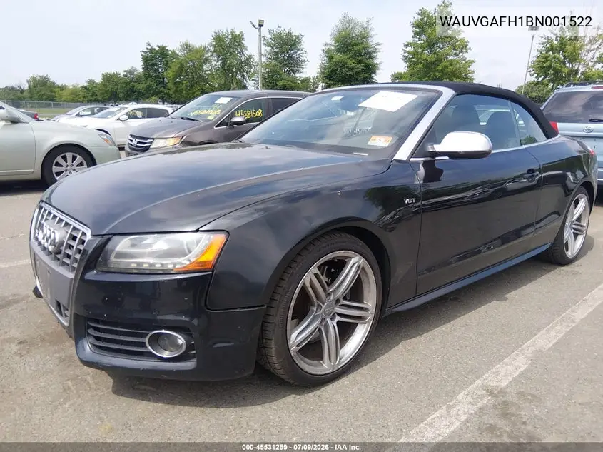 2011 Audi S5 3.0 Premium Plus VIN: WAUVGAFH1BN001522 Lot: 45531259