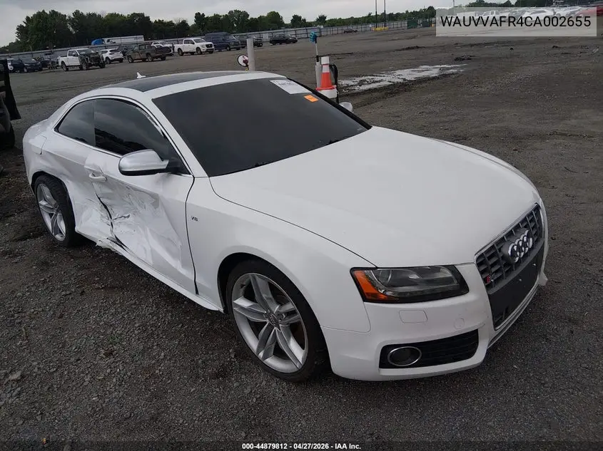 2012 Audi S5 4.2 Premium Plus VIN: WAUVVAFR4CA002655 Lot: 44879812
