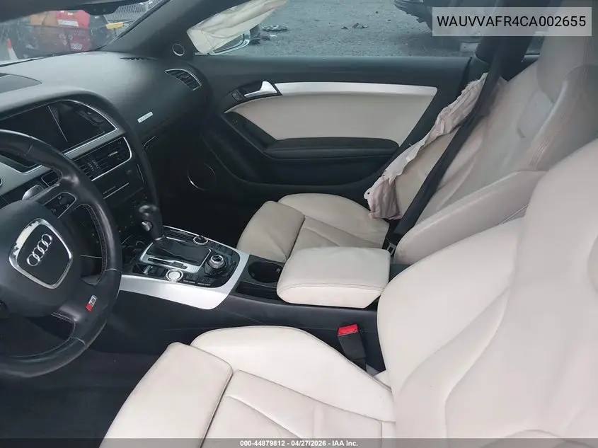 2012 Audi S5 4.2 Premium Plus VIN: WAUVVAFR4CA002655 Lot: 44879812
