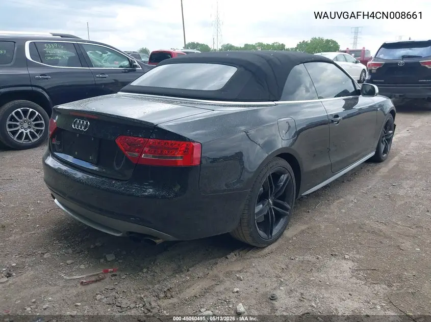 2012 Audi S5 3.0 Premium Plus VIN: WAUVGAFH4CN008661 Lot: 45060495