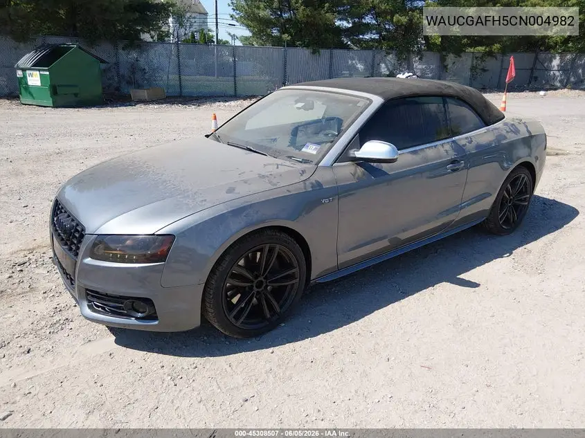 2012 Audi S5 3.0 Premium Plus VIN: WAUCGAFH5CN004982 Lot: 45308507