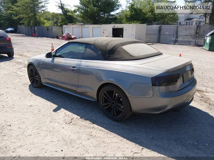 2012 Audi S5 3.0 Premium Plus VIN: WAUCGAFH5CN004982 Lot: 45308507
