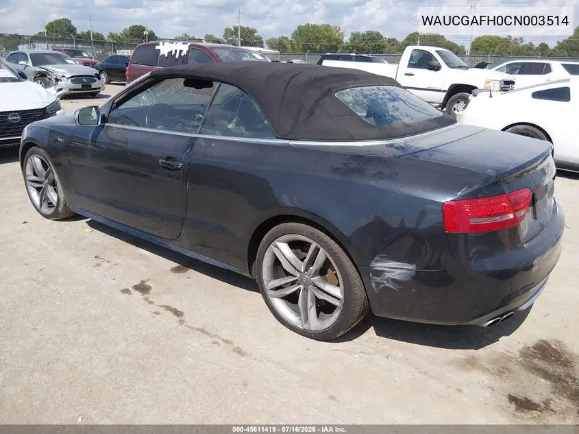 2012 Audi S5 3.0 Premium Plus VIN: WAUCGAFH0CN003514 Lot: 45611419