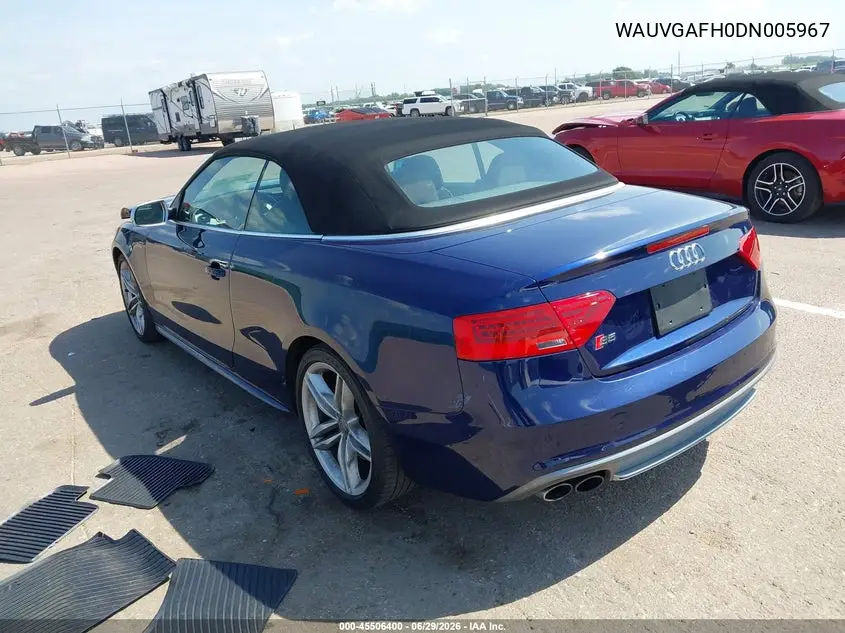 2013 Audi S5 3.0T Premium Plus VIN: WAUVGAFH0DN005967 Lot: 45506400