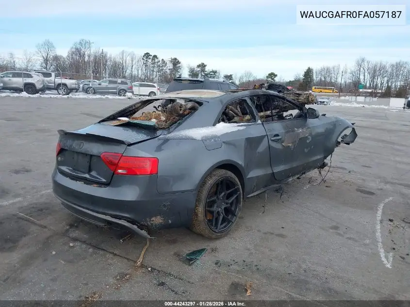 2015 Audi S5 3.0T Premium Plus VIN: WAUCGAFR0FA057187 Lot: 44243297