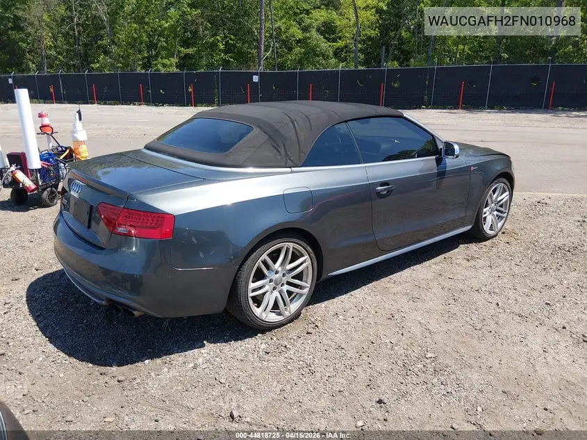 2015 Audi S5 3.0T Premium Plus VIN: WAUCGAFH2FN010968 Lot: 44818725