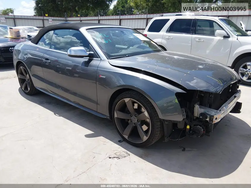 2016 Audi S5 3.0T Premium Plus VIN: WAUC4AFH0GN003995 Lot: 45240783
