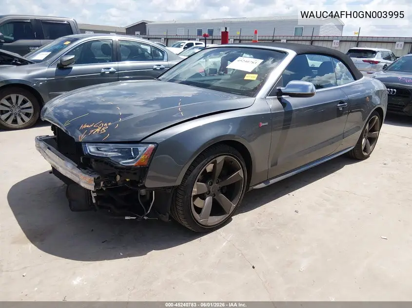 2016 Audi S5 3.0T Premium Plus VIN: WAUC4AFH0GN003995 Lot: 45240783