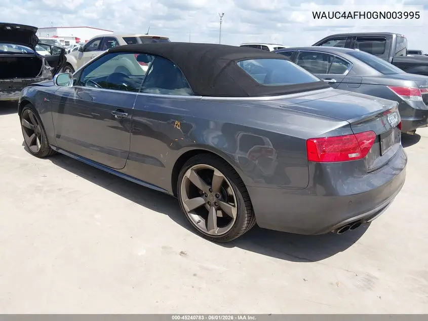 2016 Audi S5 3.0T Premium Plus VIN: WAUC4AFH0GN003995 Lot: 45240783