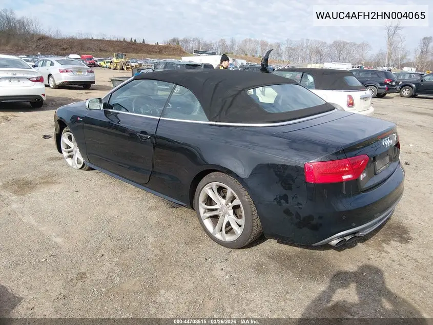 2017 Audi S5 3.0T VIN: WAUC4AFH2HN004065 Lot: 44708515