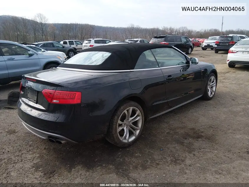 2017 Audi S5 3.0T VIN: WAUC4AFH2HN004065 Lot: 44708515