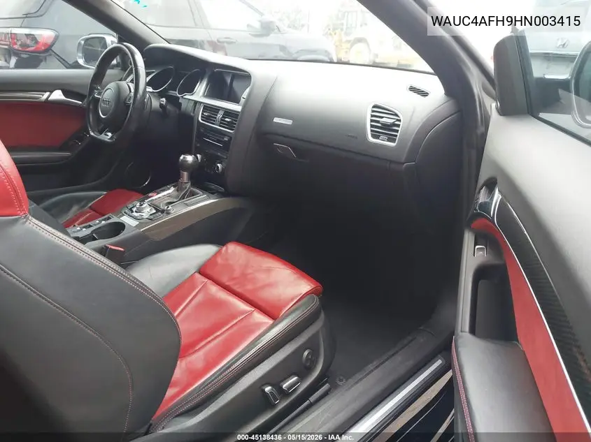 2017 Audi S5 3.0T VIN: WAUC4AFH9HN003415 Lot: 45138436