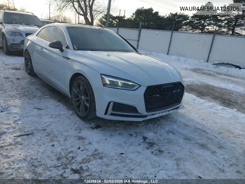2018 Audi S5 3.0T Technik VIN: WAUR4AF59JA125706 Lot: 12525634