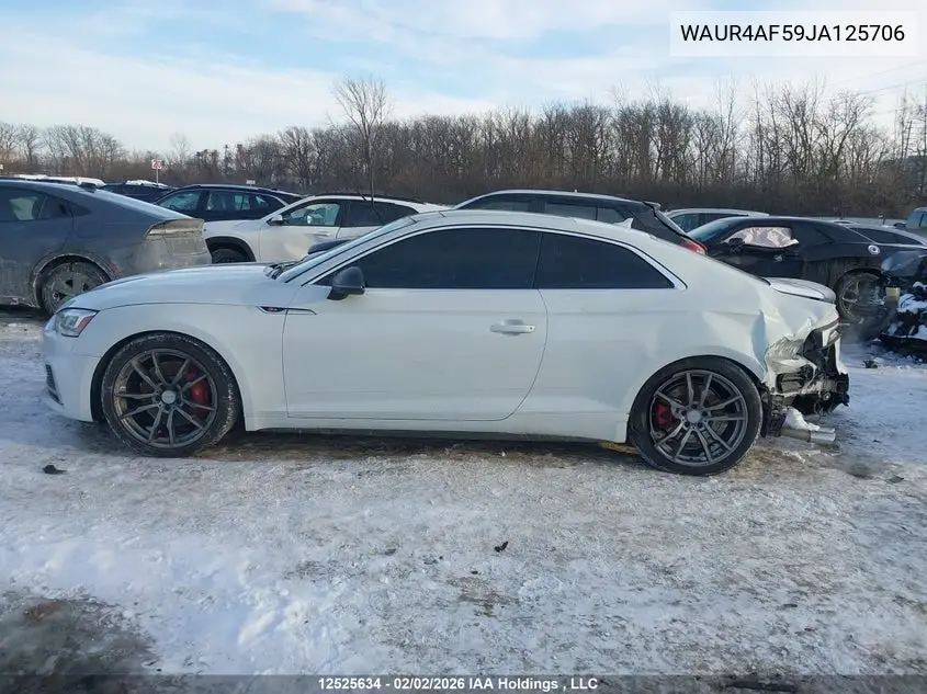 2018 Audi S5 3.0T Technik VIN: WAUR4AF59JA125706 Lot: 12525634