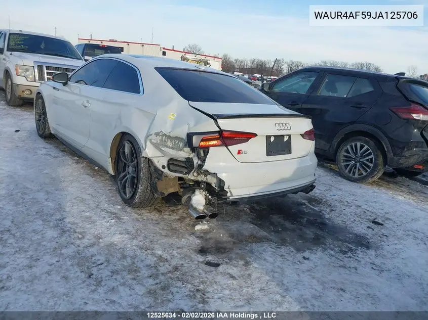 2018 Audi S5 3.0T Technik VIN: WAUR4AF59JA125706 Lot: 12525634