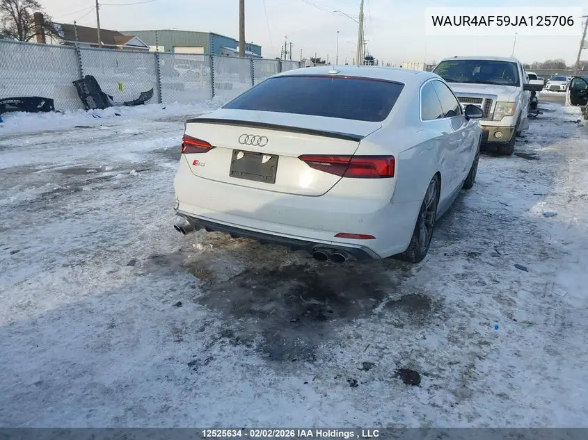 2018 Audi S5 3.0T Technik VIN: WAUR4AF59JA125706 Lot: 12525634