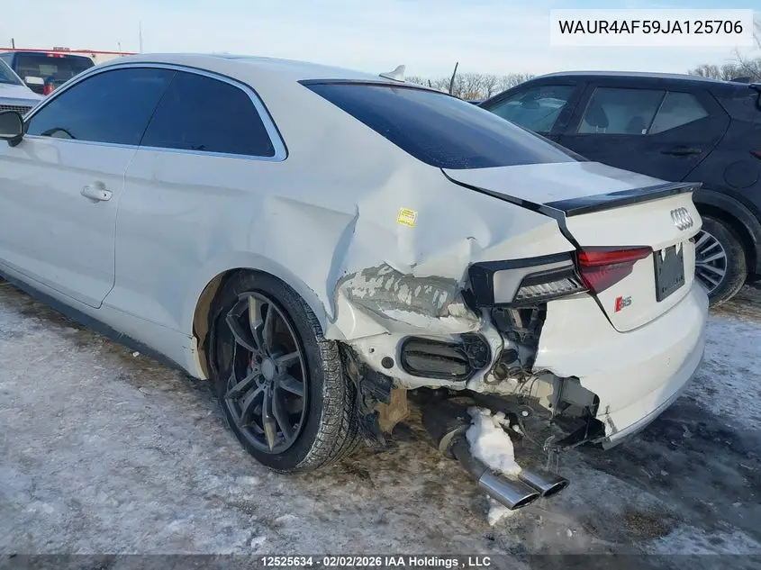 2018 Audi S5 3.0T Technik VIN: WAUR4AF59JA125706 Lot: 12525634